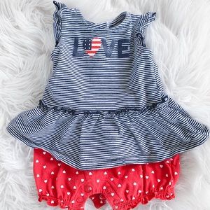 Patriotic ruffled one piece! ❤️💙🗽